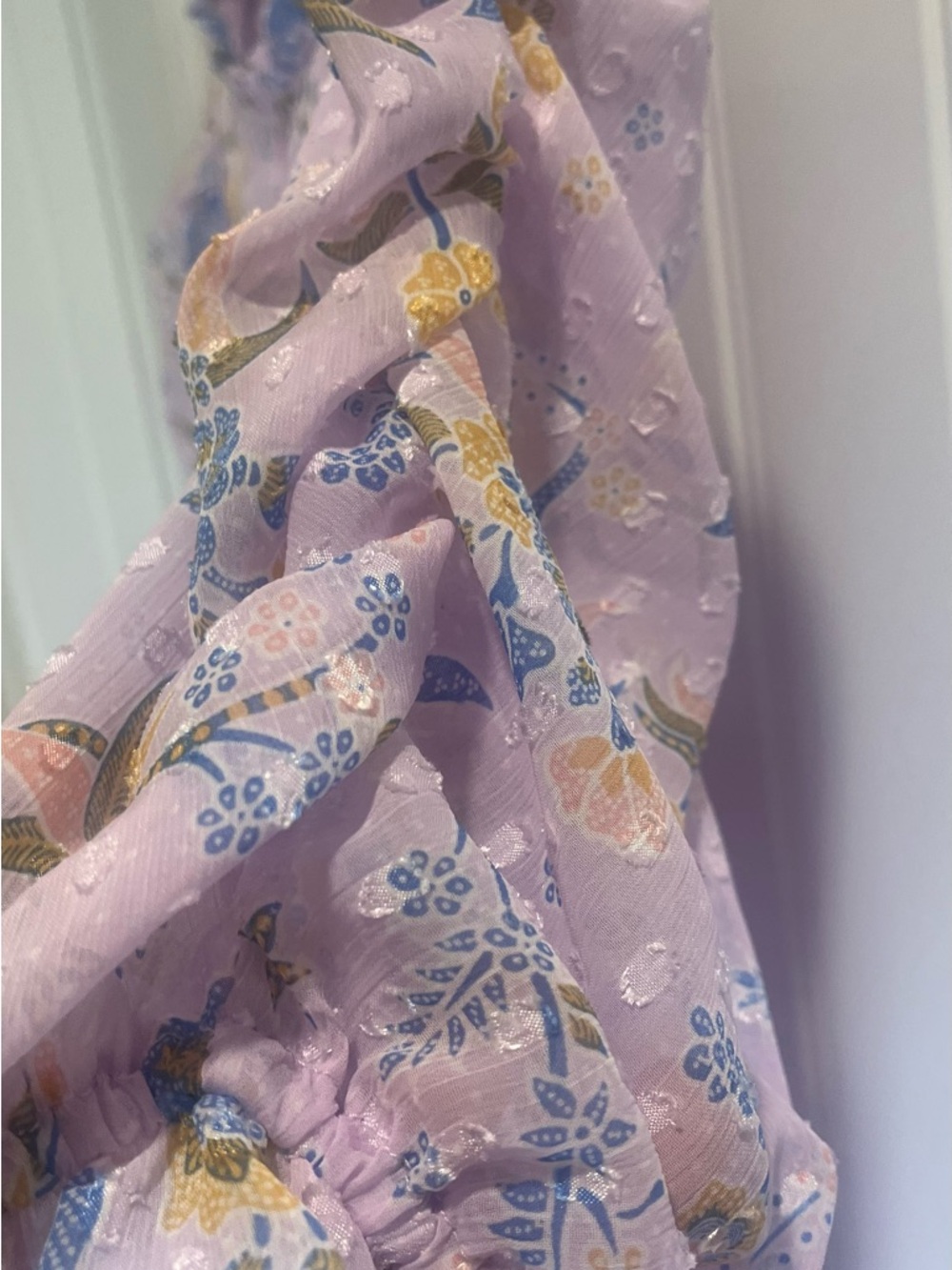 Rachel Zoe Lavender Floral Blouse XL - Picture 3 of 12